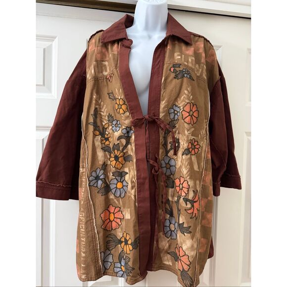 Free People Burgundy and Brown Kimono - Picture 5 of 11